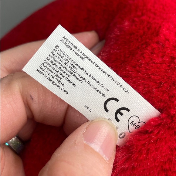 Red Angry Birds Plush 2010 With Tag ~7” - Picture 3 of 8